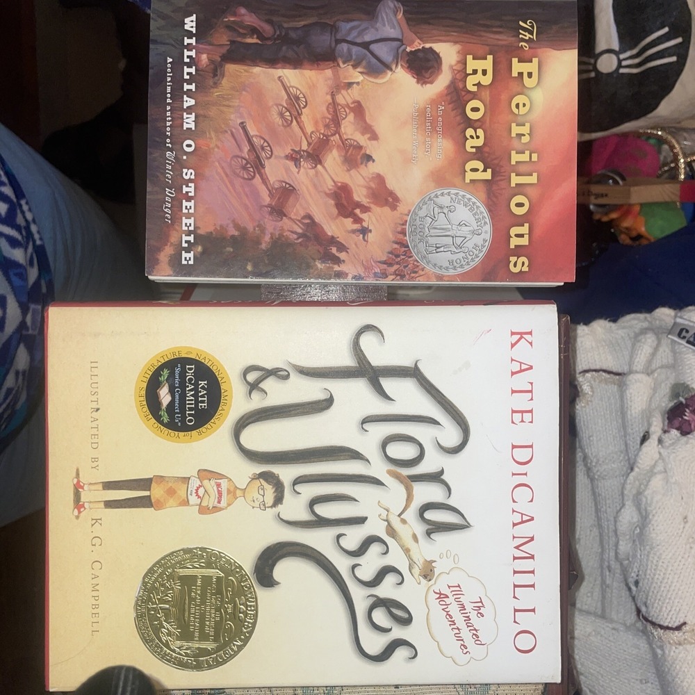 Two New berry Award Junior Books - The Perilous Road & Flora‎ & Ulysses